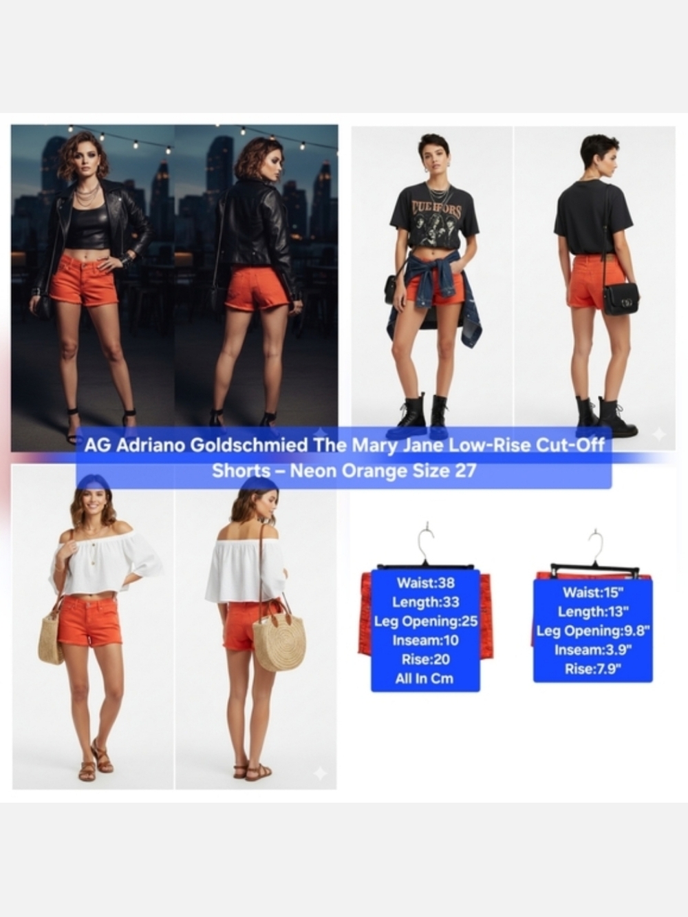 ​AG Adriano Goldschmied The Mary Jane Low-Rise Cut-Off Shorts Size 27